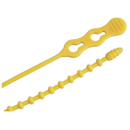 Gardner Bender Beadle Wrap, 12 in L, 1/4 in Max Bundle Dia., Yellow, 70 lb Strength 174666